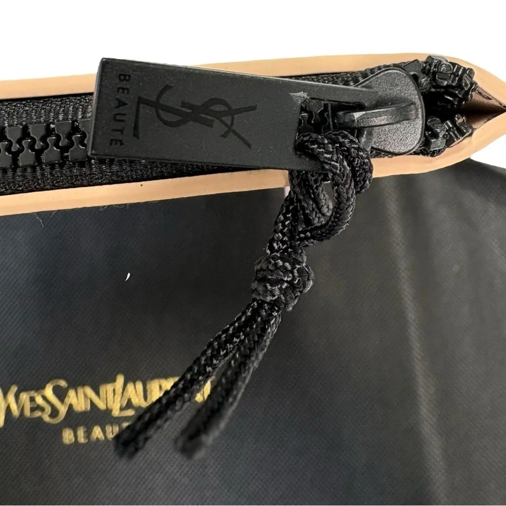 Yves Saint Laurent Beauté Pink Beige Zip Pouch with Dust Bag NWT